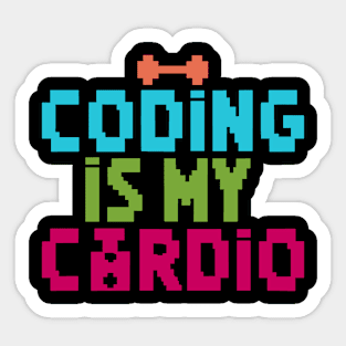 Coding Is My Cardio | 8-Bit Retro Coder Sticker